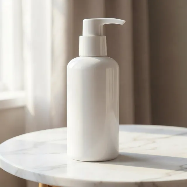 The same product on a marble table after AI background editing
