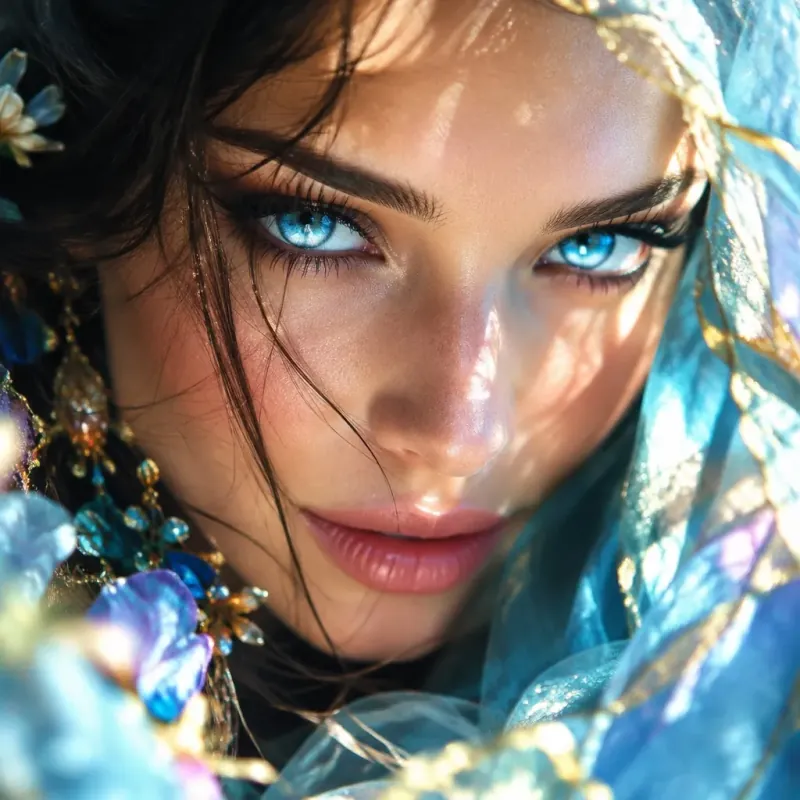 The same portrait with sharp eyes and clean skin after Auto Enhance