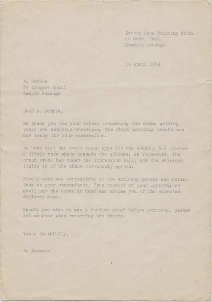 Faded typewritten letter on yellowed paper, before enhancement