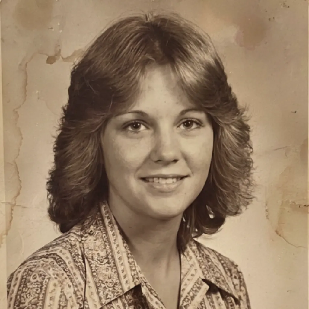 A faded, stained old print, the kind of photo to scan before restoring