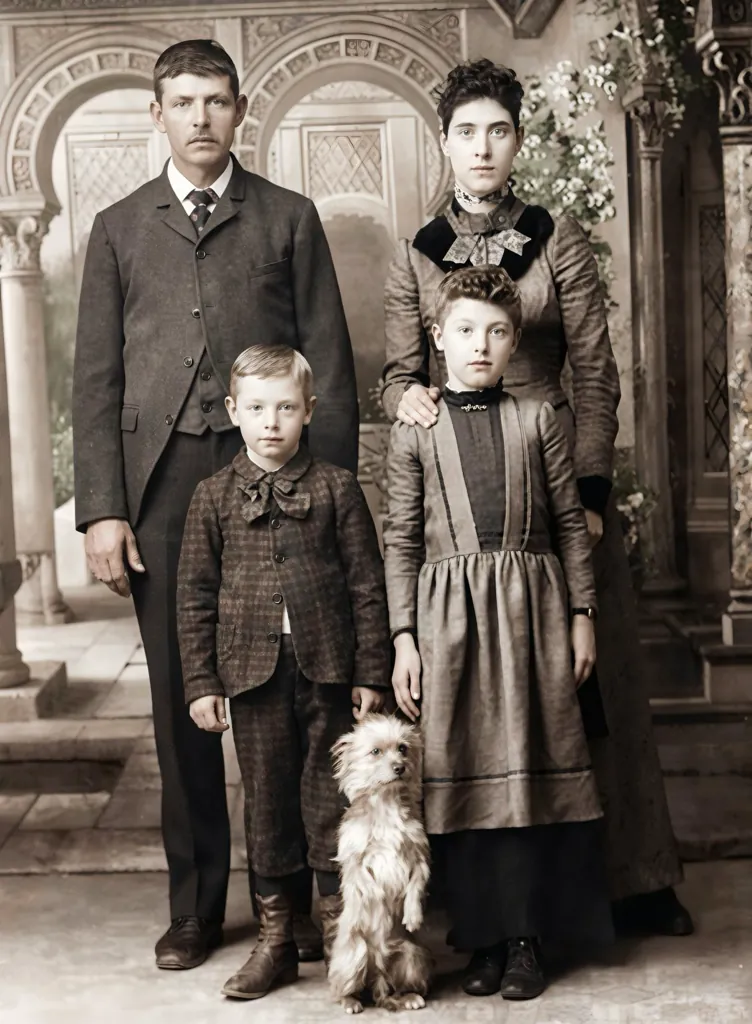 The same family portrait restored with Natural Photo Correction