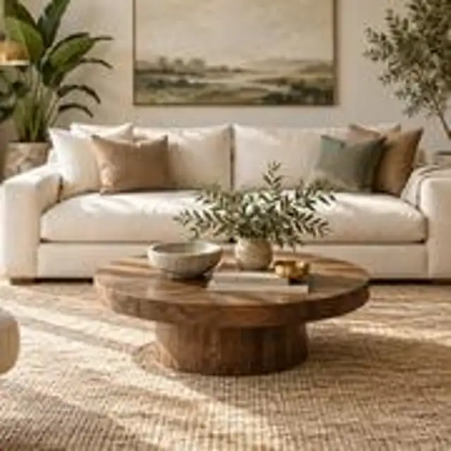 A small, pixelated photo of a bright living room with a sofa and a coffee table
